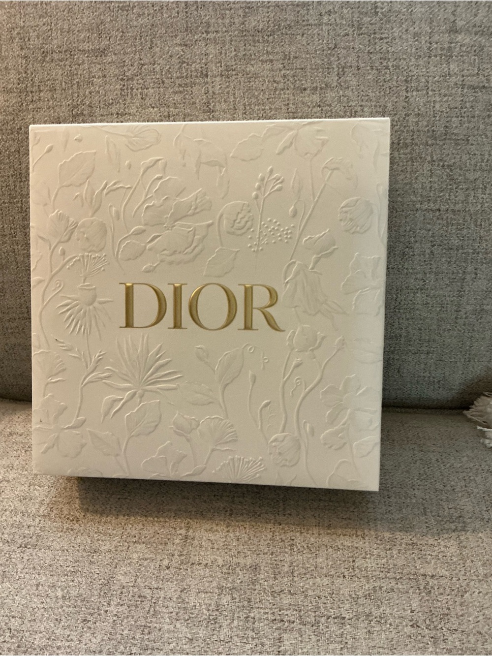 Dior Limited Edition Embossed Floral Gift Presentation Box w/ Gold Base